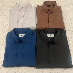 Lot of 4 FRIAR TUCK & HASBRO Men's Clergy Cotton/Poly Blend No Iron Shirts MED